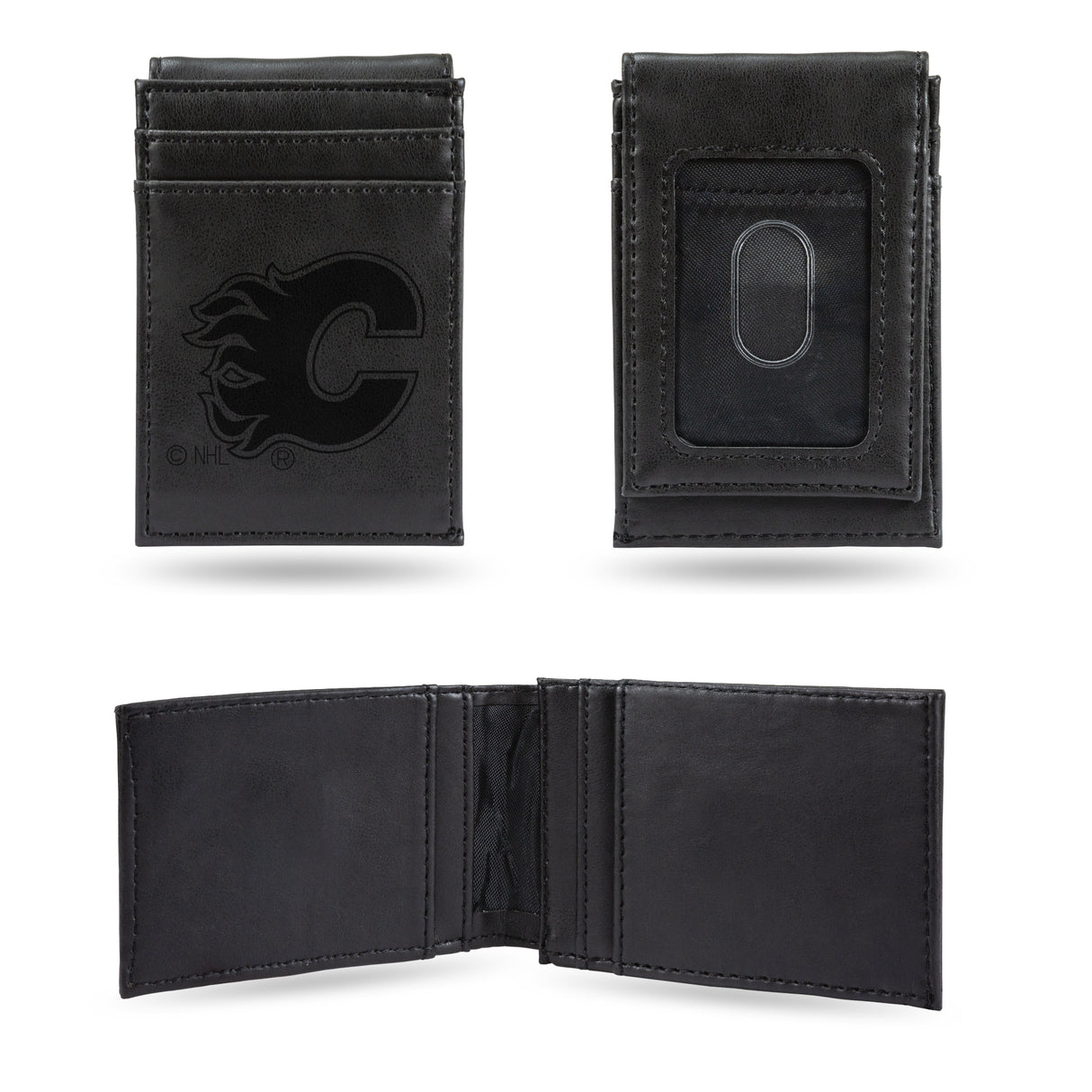 NHL Calgary Flames Laser Engraved Front Pocket Wallet Fan Gear NHL Calgary Flames