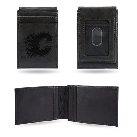 NHL Calgary Flames Laser Engraved Front Pocket Wallet Fan Gear NHL Calgary Flames