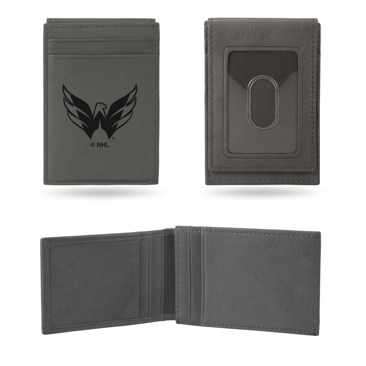 NHL Washington Capitals Laser Engraved Front Pocket Wallet Fan Gear NHL Washington Capitals