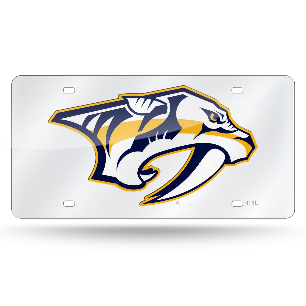 NHL Nashville Predators Silver Laser Cut Automobile Tag Fan Gear NHL Nashville Predators