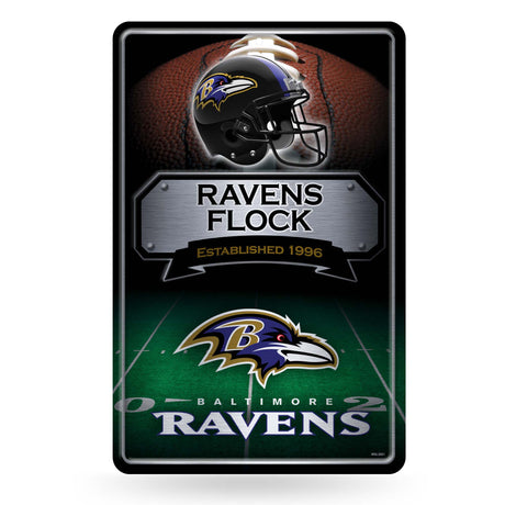 NFL Baltimore Ravens Large Metal Sign Fan Gear NFL Baltimore Ravens