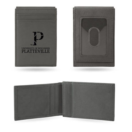 NCAA Wisconsin-Platteville Pioneers Laser Engraved Front Pocket Wallet Fan Gear NCAA Wisconsin-Platteville Pioneers