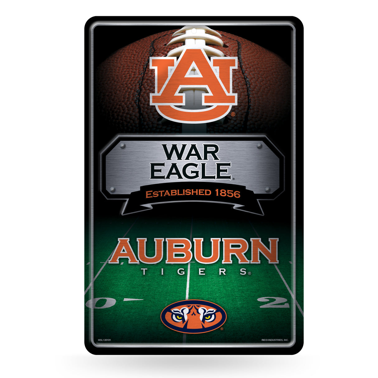 NCAA Auburn Tigers Large Metal Sign Fan Gear NCAA Auburn Tigers