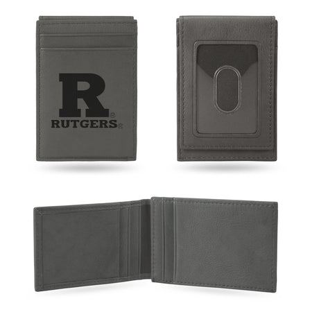 NCAA Rutgers Scarlet Knights Laser Engraved Front Pocket Wallet Fan Gear NCAA Rutgers Scarlet Knights