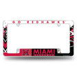 NCAA Miami of Ohio Redhawks Chrome License Plate Frame Fan Gear NCAA Miami of Ohio Redhawks