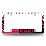NCAA Miami of Ohio Redhawks Chrome License Plate Frame Fan Gear NCAA Miami of Ohio Redhawks