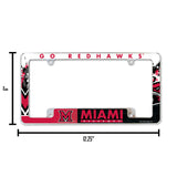 NCAA Miami of Ohio Redhawks Chrome License Plate Frame Fan Gear NCAA Miami of Ohio Redhawks
