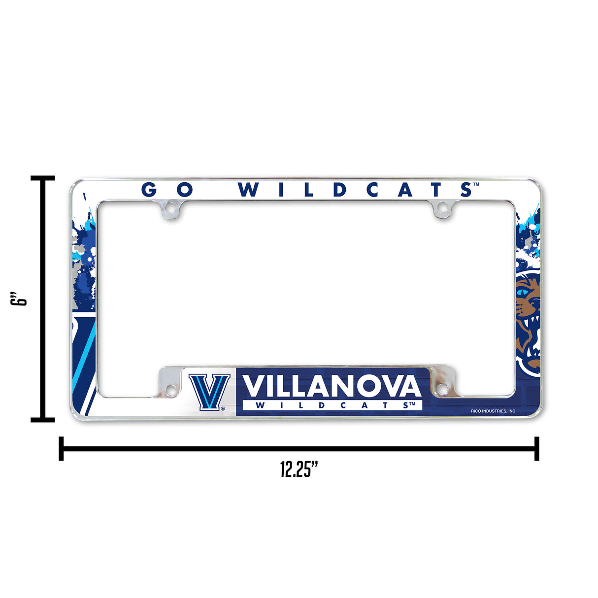NCAA Villanova Wildcats Chrome License Plate Frame Fan Gear NCAA Villanova Wildcats