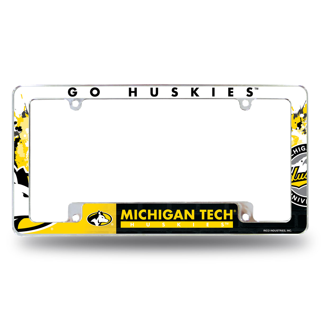NCAA Michigan Tech Huskies Chrome License Plate Frame Fan Gear NCAA Michigan Tech Huskies