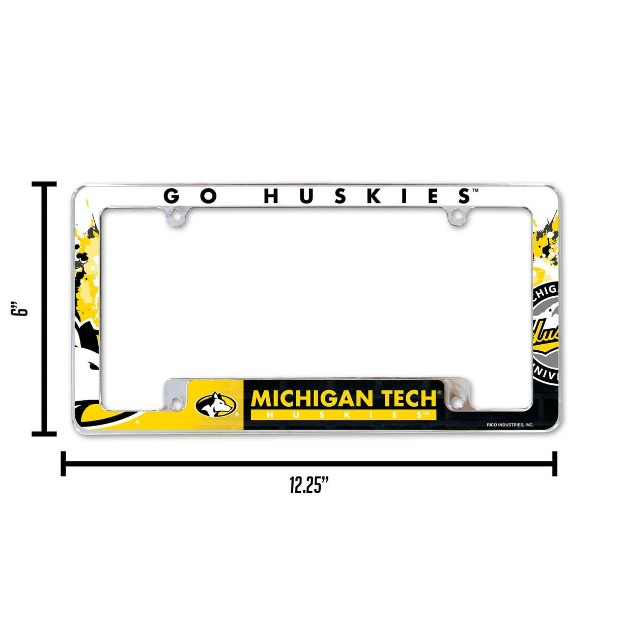NCAA Michigan Tech Huskies Chrome License Plate Frame Fan Gear NCAA Michigan Tech Huskies