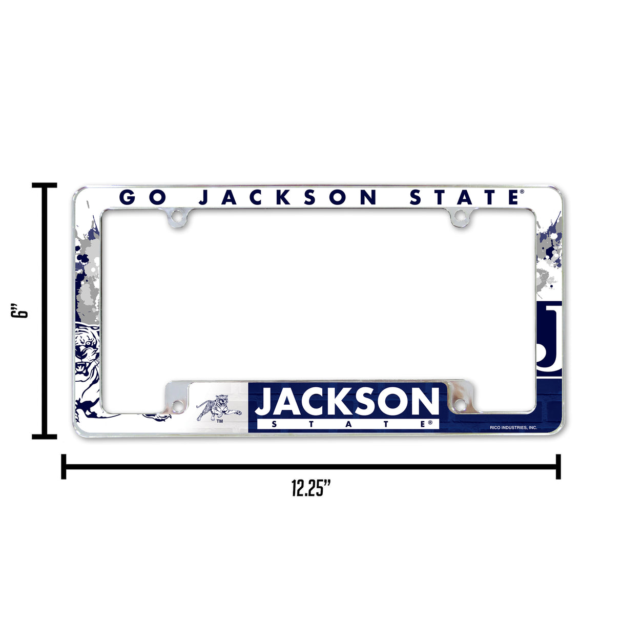 NCAA Jackson State Tigers - JSU Chrome License Plate Frame Fan Gear NCAA Jackson State Tigers