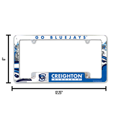NCAA Creighton Bluejays Chrome License Plate Frame Fan Gear NCAA Creighton Bluejays