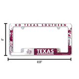 NCAA Texas Southern Tigers Chrome License Plate Frame Fan Gear NCAA Texas Southern Tigers