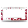 NCAA Temple Owls Chrome License Plate Frame Fan Gear NCAA Temple Owls