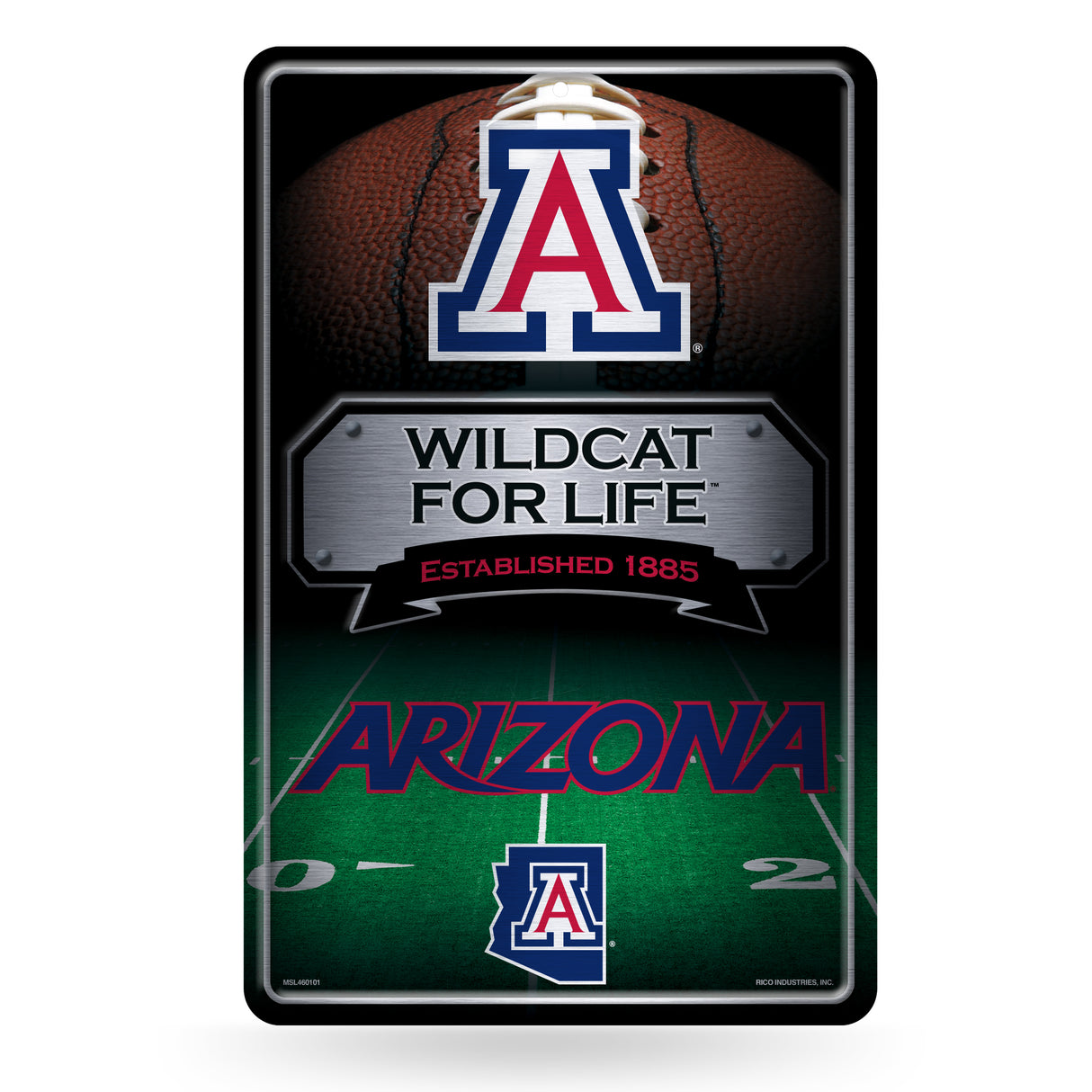 NCAA Arizona Wildcats Large Metal Sign Fan Gear NCAA Arizona Wildcats
