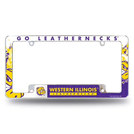 NCAA Western Illinois Leathernecks Chrome License Plate Frame Fan Gear NCAA Western Illinois Leathernecks