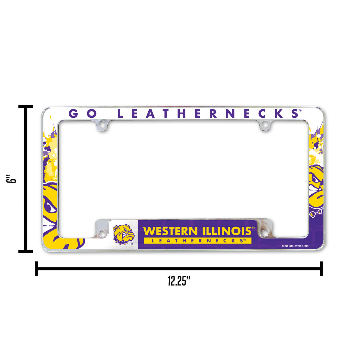 NCAA Western Illinois Leathernecks Chrome License Plate Frame Fan Gear NCAA Western Illinois Leathernecks