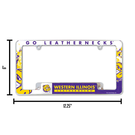 NCAA Western Illinois Leathernecks Chrome License Plate Frame Fan Gear NCAA Western Illinois Leathernecks