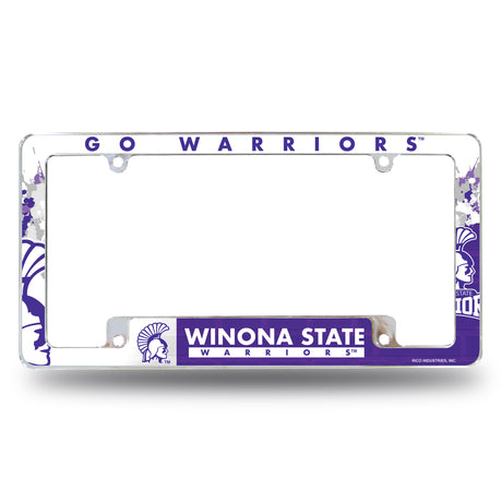 NCAA Winona State Warriors Chrome License Plate Frame Fan Gear NCAA Winona State Warriors