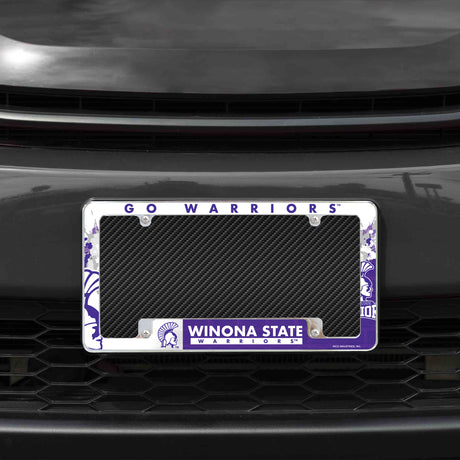 NCAA Winona State Warriors Chrome License Plate Frame Fan Gear NCAA Winona State Warriors