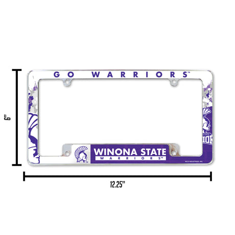 NCAA Winona State Warriors Chrome License Plate Frame Fan Gear NCAA Winona State Warriors