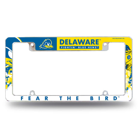 NCAA Delaware Fightin Blue Hens Chrome License Plate Frame Fan Gear NCAA Delaware Fightin Blue Hens