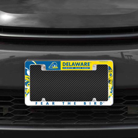 NCAA Delaware Fightin Blue Hens Chrome License Plate Frame Fan Gear NCAA Delaware Fightin Blue Hens