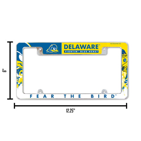 NCAA Delaware Fightin Blue Hens Chrome License Plate Frame Fan Gear NCAA Delaware Fightin Blue Hens