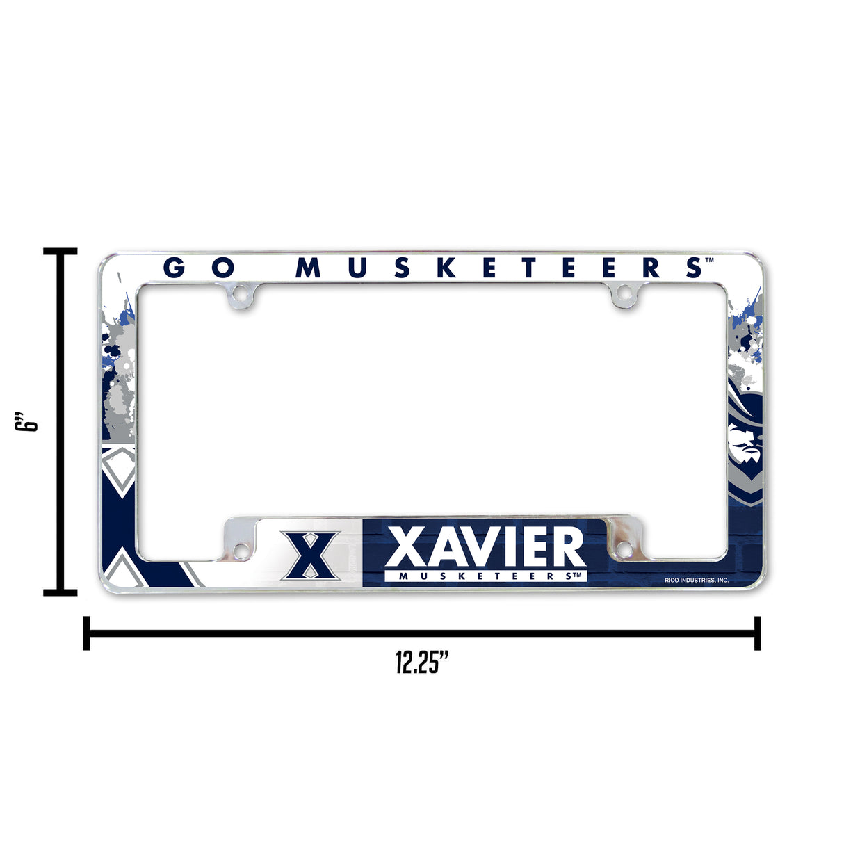 NCAA Xavier Musketeers Chrome License Plate Frame Fan Gear NCAA Xavier Musketeers