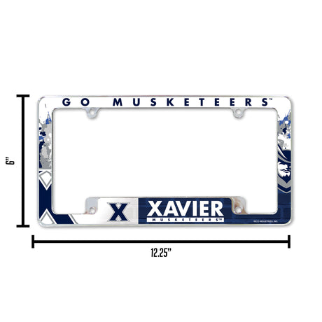 NCAA Xavier Musketeers Chrome License Plate Frame Fan Gear NCAA Xavier Musketeers