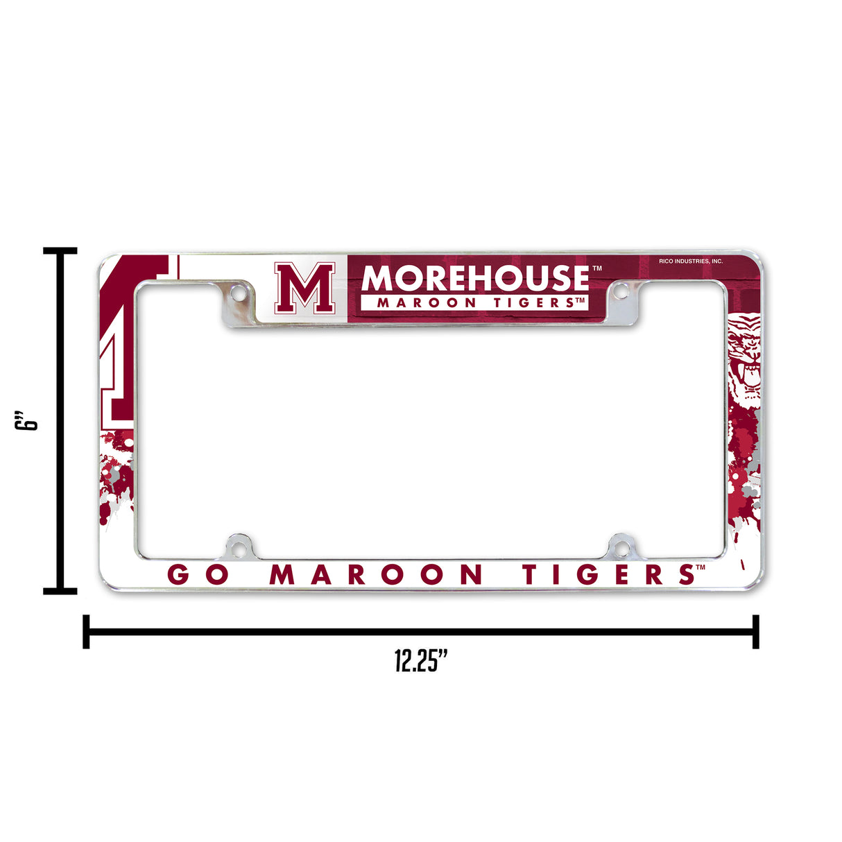 NCAA Morehouse Maroon Tigers Chrome License Plate Frame Fan Gear NCAA Morehouse Maroon Tigers