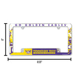 NCAA Tennessee Tech Golden Eagles Chrome License Plate Frame Fan Gear NCAA Tennessee Tech Golden Eagles