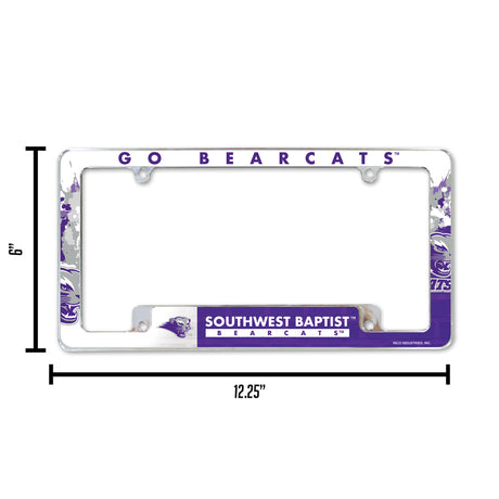 NCAA Southwest Baptist Bearcats Chrome License Plate Frame Fan Gear NCAA Southwest Baptist Bearcats
