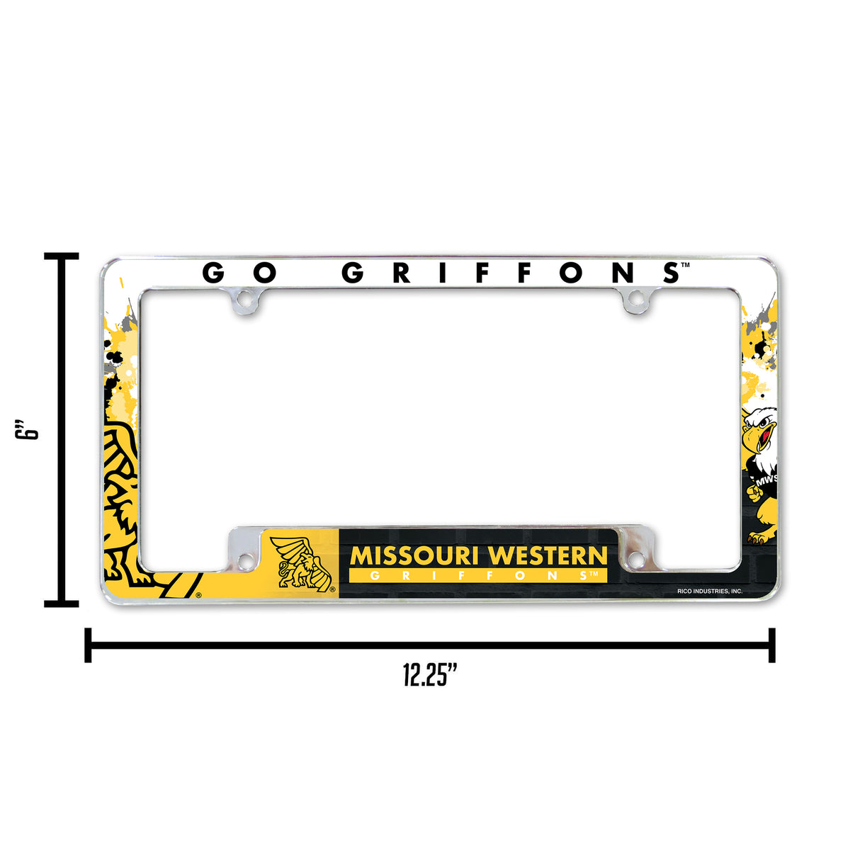 NCAA Missouri Western State Griffons Chrome License Plate Frame Fan Gear NCAA Missouri Western State Griffons