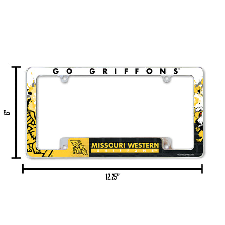 NCAA Missouri Western State Griffons Chrome License Plate Frame Fan Gear NCAA Missouri Western State Griffons