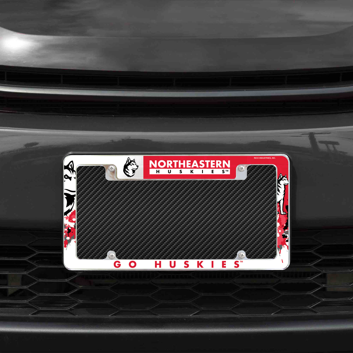 NCAA Northeastern Huskies Chrome License Plate Frame Fan Gear NCAA Northeastern Huskies