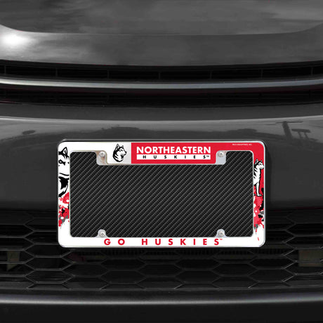 NCAA Northeastern Huskies Chrome License Plate Frame Fan Gear NCAA Northeastern Huskies