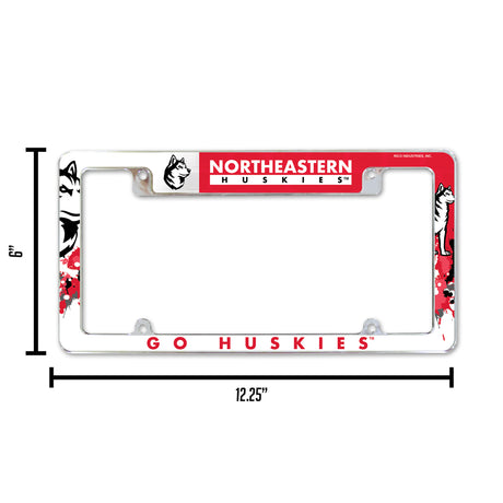 NCAA Northeastern Huskies Chrome License Plate Frame Fan Gear NCAA Northeastern Huskies