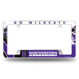 NCAA Northwestern Wildcats Chrome License Plate Frame Fan Gear NCAA Northwestern Wildcats