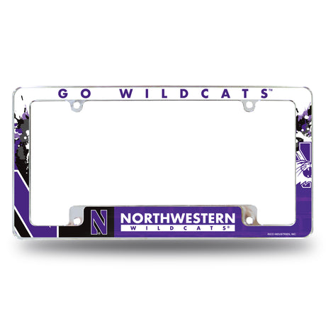NCAA Northwestern Wildcats Chrome License Plate Frame Fan Gear NCAA Northwestern Wildcats