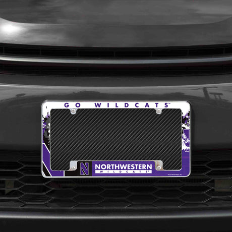 NCAA Northwestern Wildcats Chrome License Plate Frame Fan Gear NCAA Northwestern Wildcats