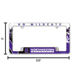 NCAA Northwestern Wildcats Chrome License Plate Frame Fan Gear NCAA Northwestern Wildcats