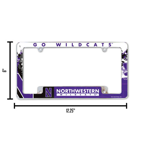 NCAA Northwestern Wildcats Chrome License Plate Frame Fan Gear NCAA Northwestern Wildcats
