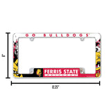NCAA Ferris State Bulldogs Chrome License Plate Frame Fan Gear NCAA Ferris State Bulldogs