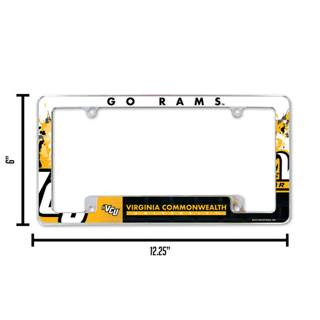 NCAA Virginia Commonwealth Rams Chrome License Plate Frame Fan Gear NCAA Virginia Commonwealth Rams
