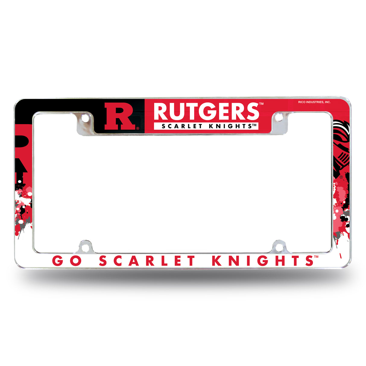 NCAA Rutgers Scarlet Knights Chrome License Plate Frame Fan Gear NCAA Rutgers Scarlet Knights