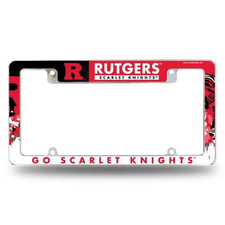 NCAA Rutgers Scarlet Knights Chrome License Plate Frame Fan Gear NCAA Rutgers Scarlet Knights