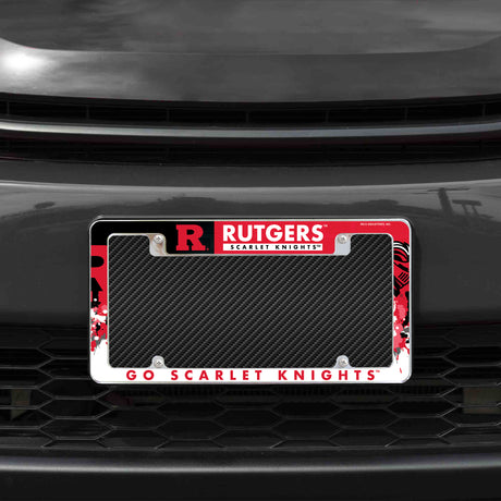 NCAA Rutgers Scarlet Knights Chrome License Plate Frame Fan Gear NCAA Rutgers Scarlet Knights