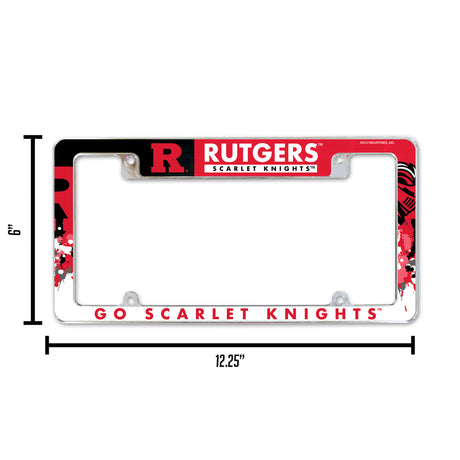 NCAA Rutgers Scarlet Knights Chrome License Plate Frame Fan Gear NCAA Rutgers Scarlet Knights