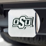 Fanmats Oklahoma State Cowboys Chrome Metal Hitch Cover with Chrome Metal 3D Emblem Fan Gear NCAA Oklahoma State Cowboys